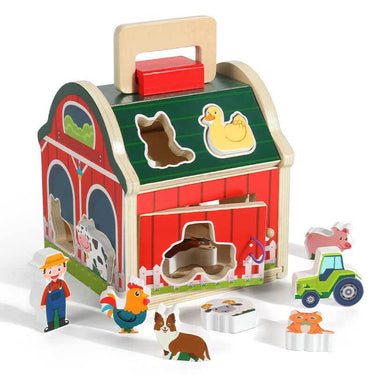 FarmyPlay | Educational and fun - Wooden sorting farm with farm animals and shapes